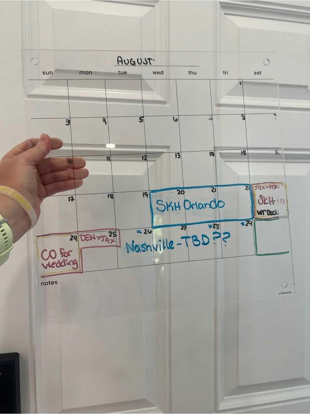 Clear Acrylic Dry Erase Monthly Calendar Board (Selling Individually)